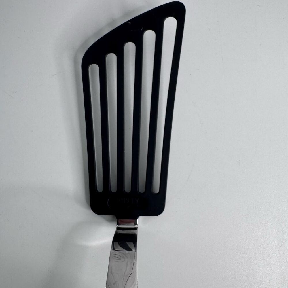 All Clad Flexible Stainless & Black Nylon Spatula Turner - Fish Flipper